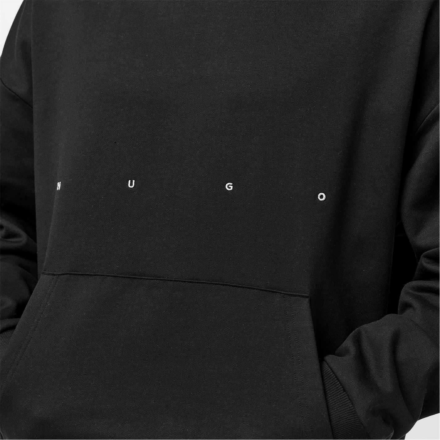 Mikina Hugo Black 001 3501956 Men's Red Cotton Pull Over Hoodie - 5