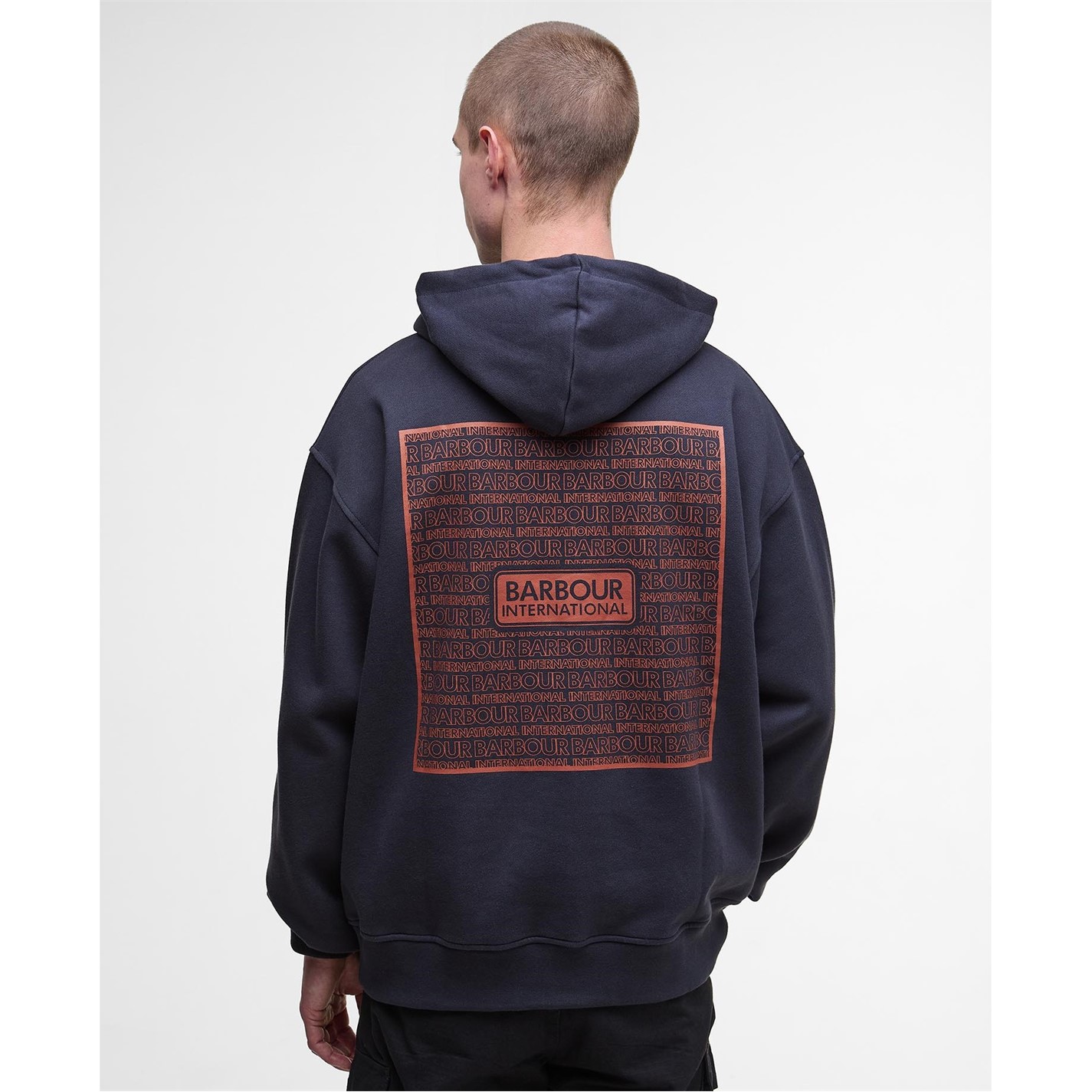 Mikina Barbour International Dark Navy 7777216 Lever Graphic Hoodie - 3
