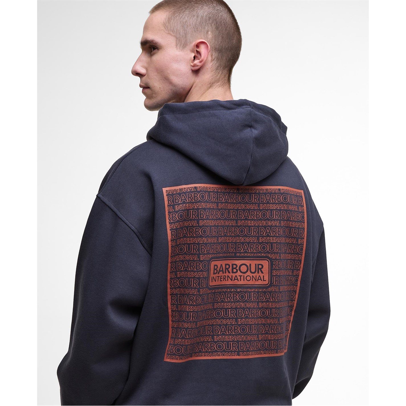 Mikina Barbour International Dark Navy 7777216 Lever Graphic Hoodie - 5