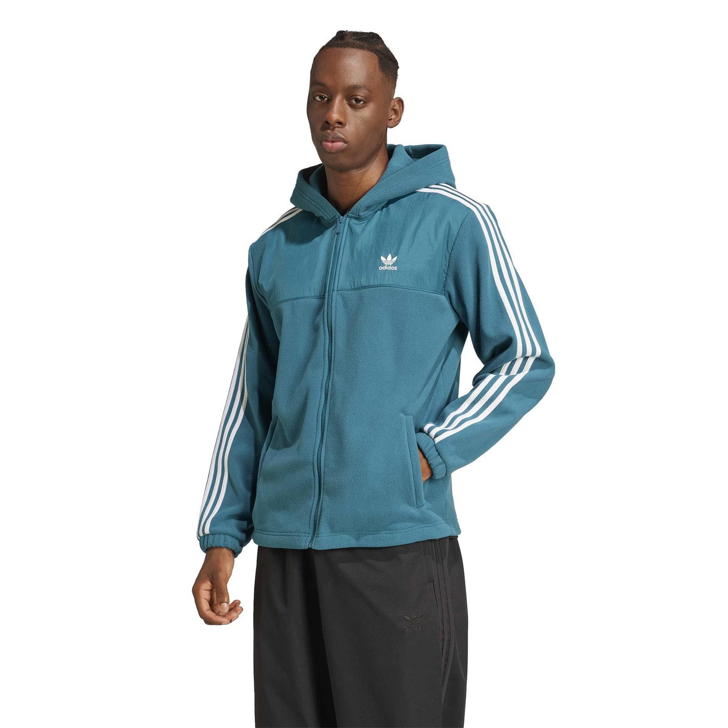 Mikina adidas Legacy Teal 9823259 Men's Fleece Zip Hoodie - 2