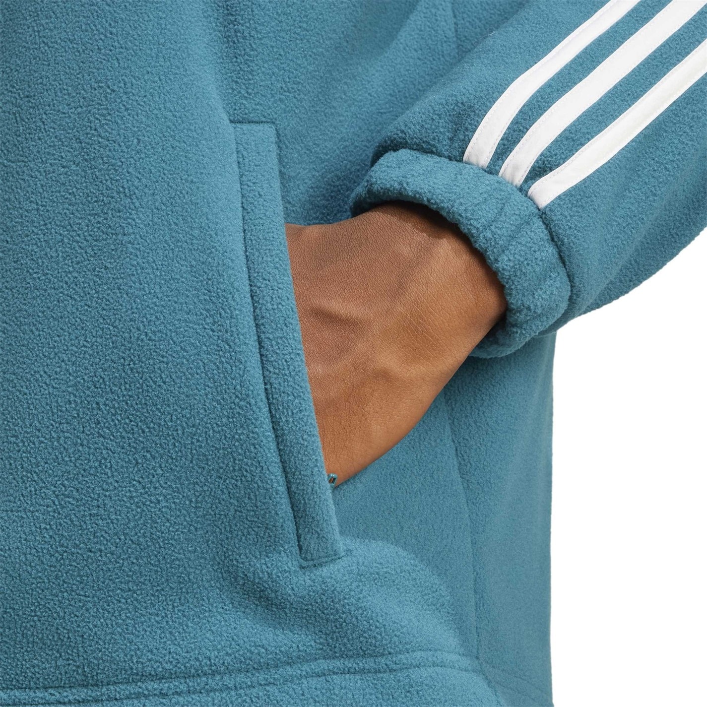 Mikina adidas Legacy Teal 9823259 Men's Fleece Zip Hoodie - 5