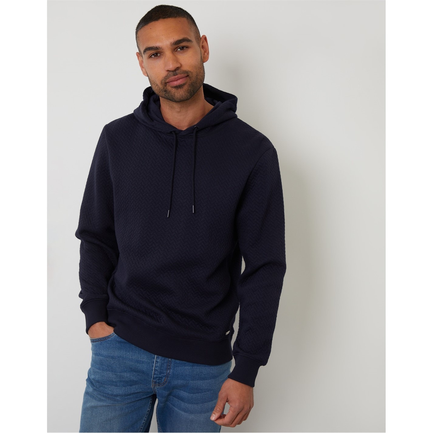 Mikina Threadbare Navy 3668354 Men's Delta Pull Over Hoodie - 1