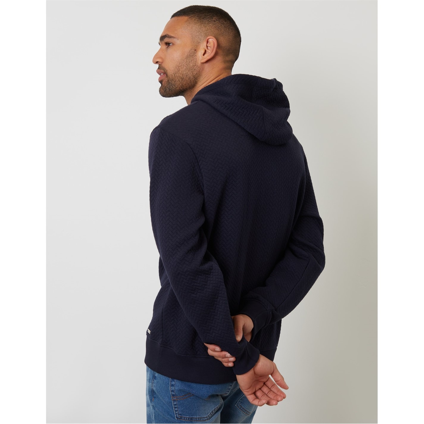 Mikina Threadbare Navy 3668354 Men's Delta Pull Over Hoodie - 3