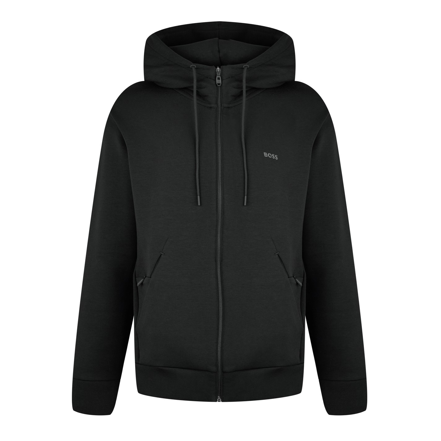 Mikina Boss Black 001 535351 Mens BOSS GREEN Full-Zip Hoodie with Adjustable Drawstring Hood - Streamlined Design - 5