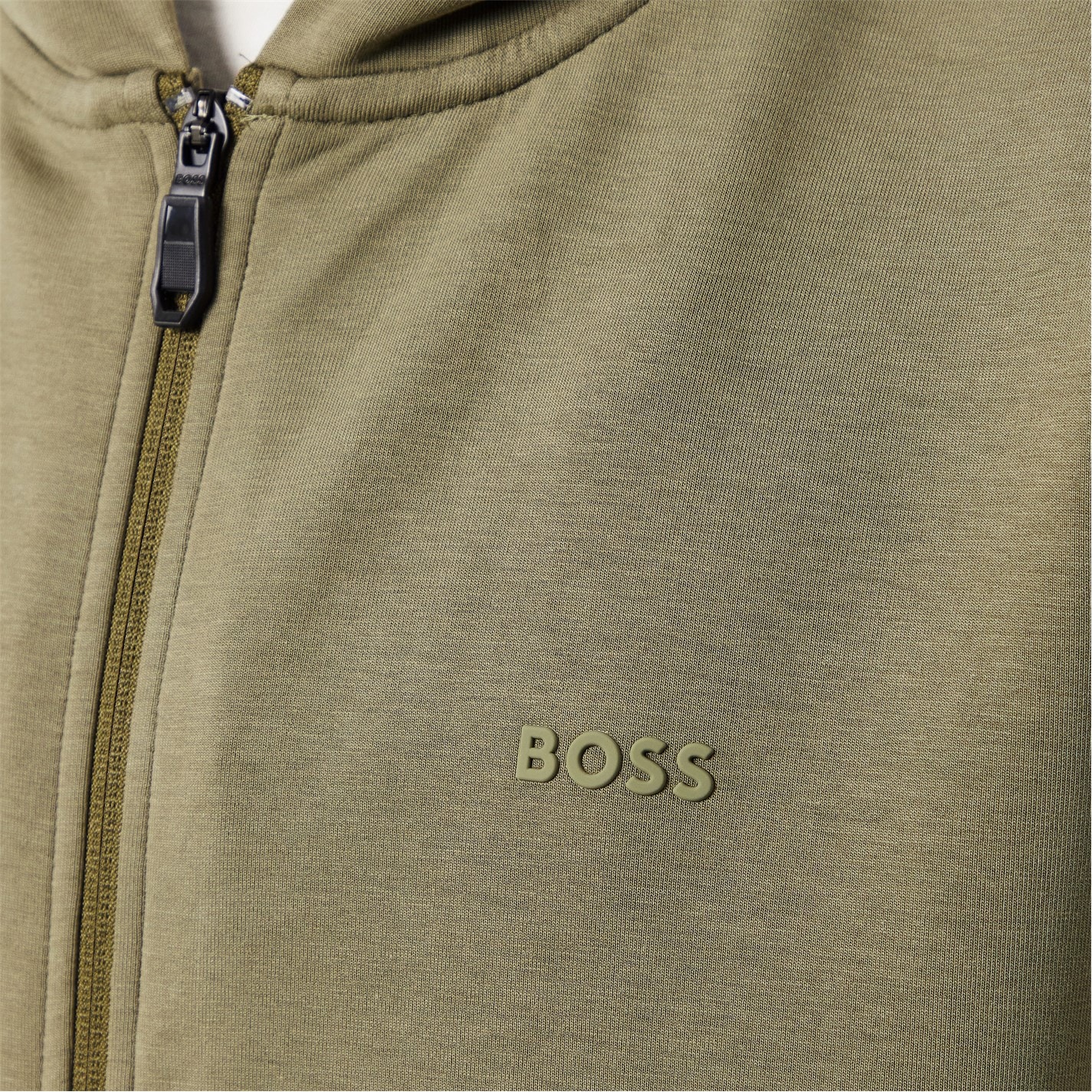 Mikina Boss Dark Beige 257 5882216 Mens BOSS GREEN Full-Zip Hoodie with Adjustable Drawstring Hood - Streamlined Design - 5