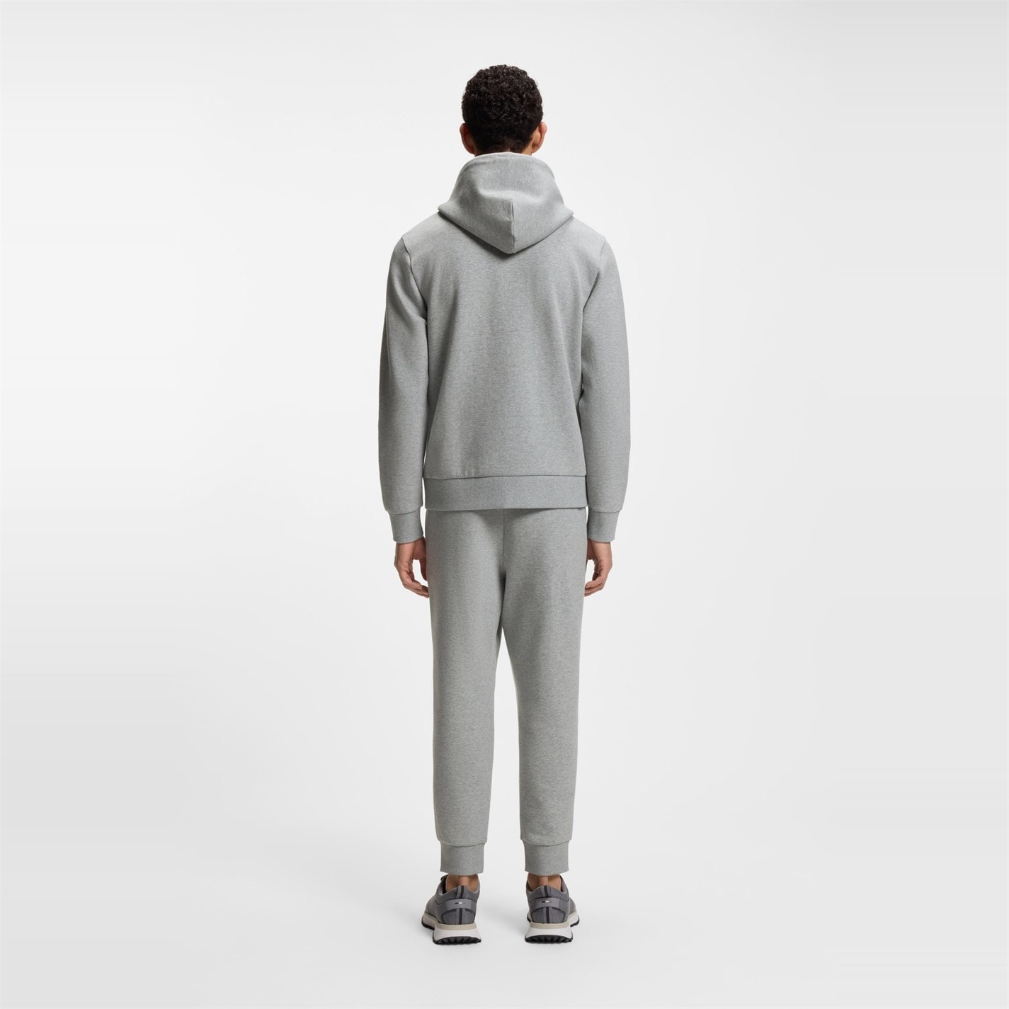 Mikina Boss Silver 503105 Mens BOSS GREEN Full-Zip Hoodie with Adjustable Drawstring Hood - Streamlined Design - 3