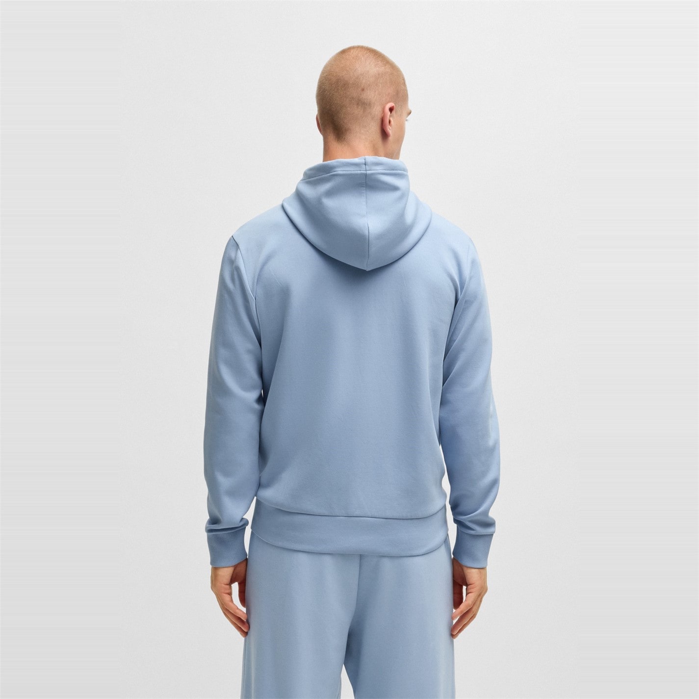 Mikina Boss Open Blue 498 4337932 Mens BOSS GREEN Full-Zip Hoodie with Adjustable Drawstring Hood - Streamlined Design - 2
