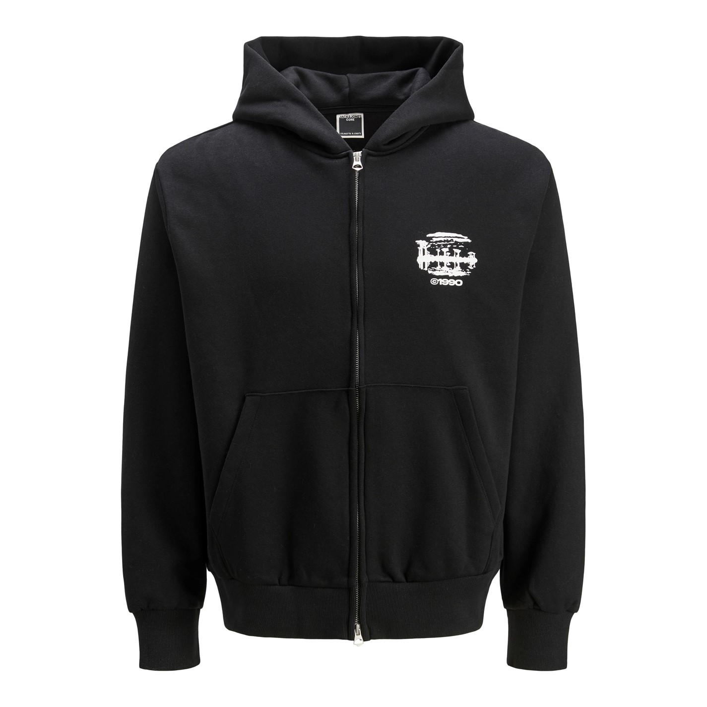 Mikina Jack and Jones Black 3054787 Men's Zip Hoodie - 1