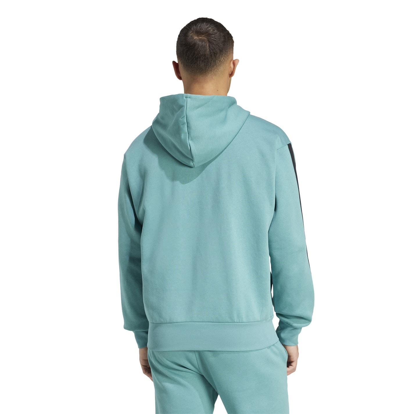 Mikina adidas Powder Teal 2029921 Essentials Fleece 3-Stripes Full-Zip Hoodie Mens - 3