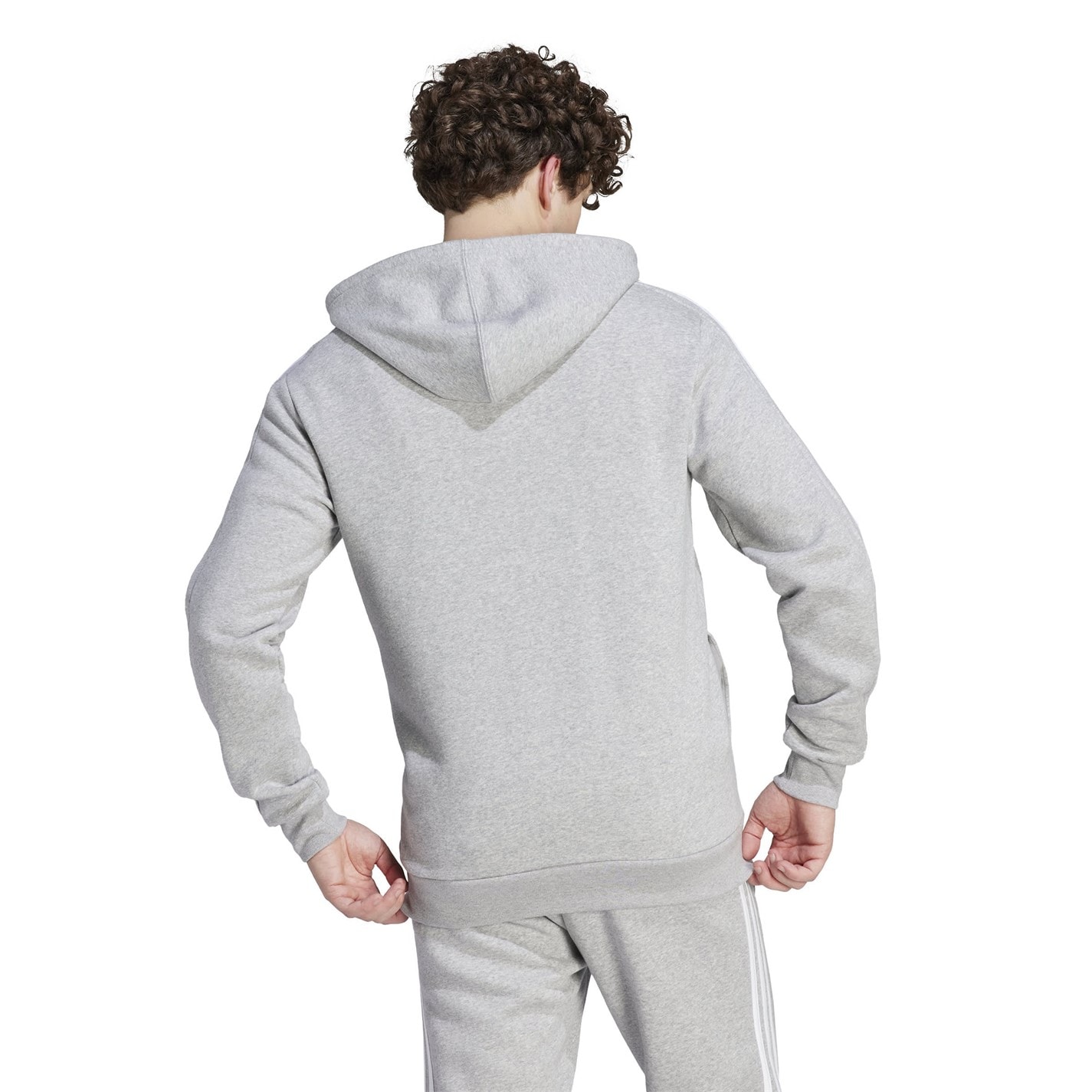 Mikina adidas Med Grey 5242217 Essentials Fleece 3-Stripes Full-Zip Hoodie Mens - 3