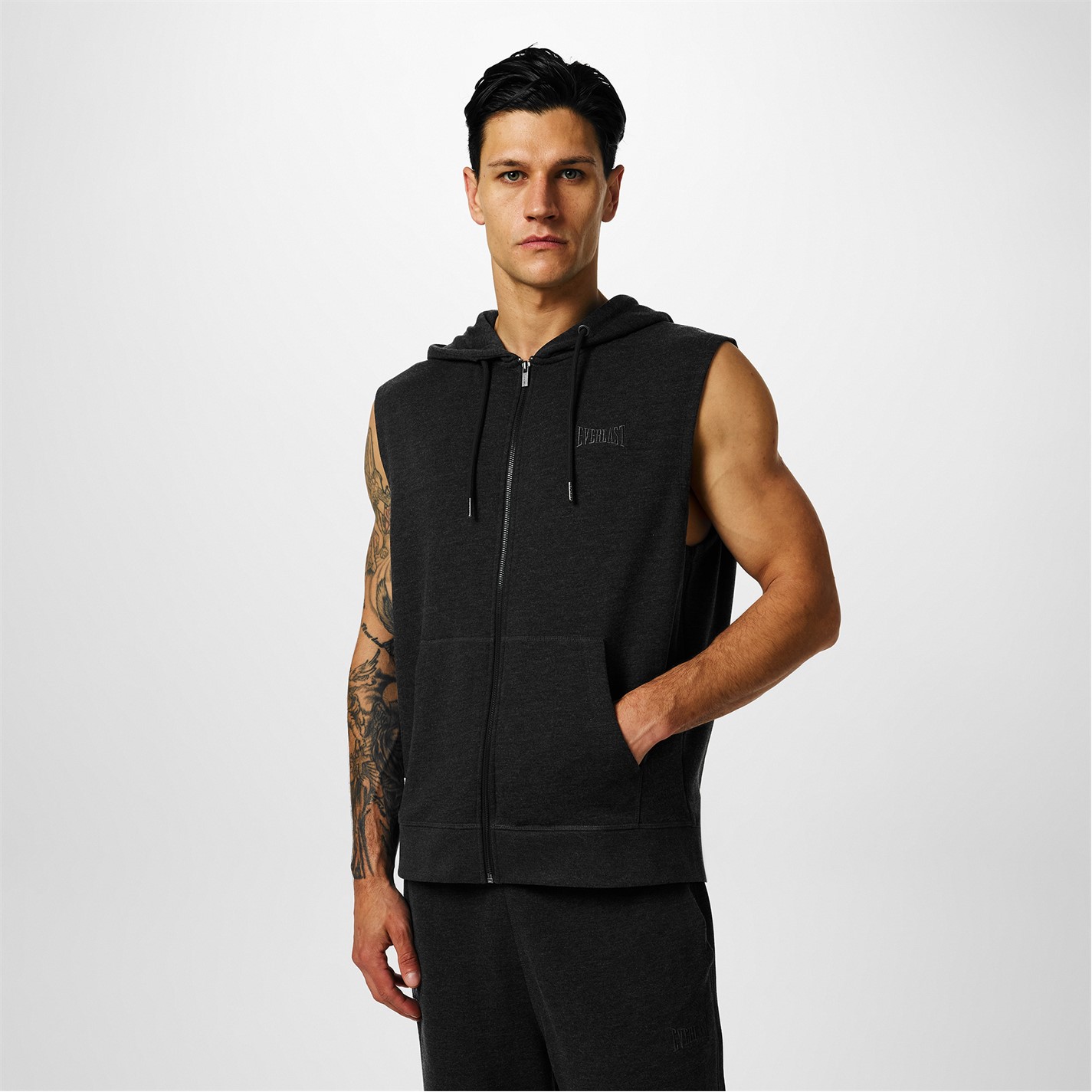 Mikina Everlast Charcoal 559030 Box Sleeveless Hoodie Mens - 1