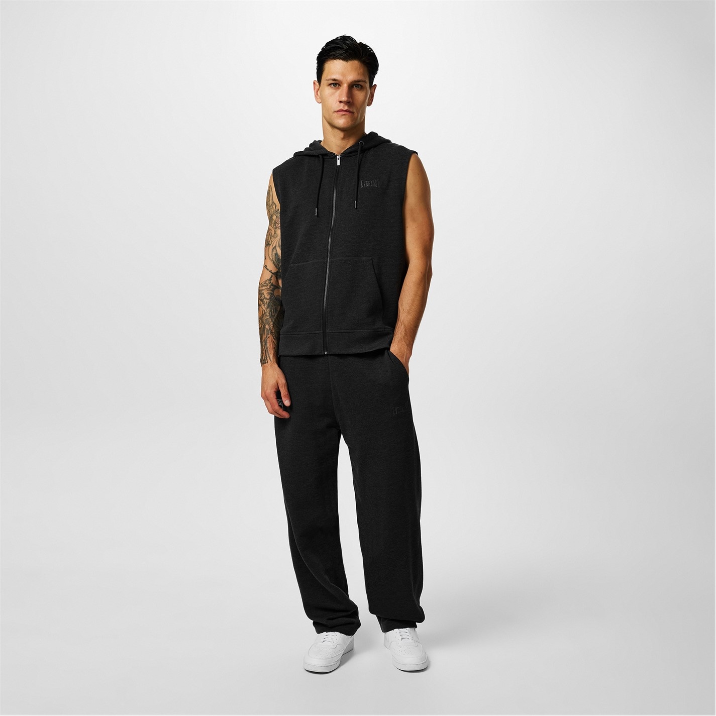 Mikina Everlast Charcoal 559030 Box Sleeveless Hoodie Mens - 4