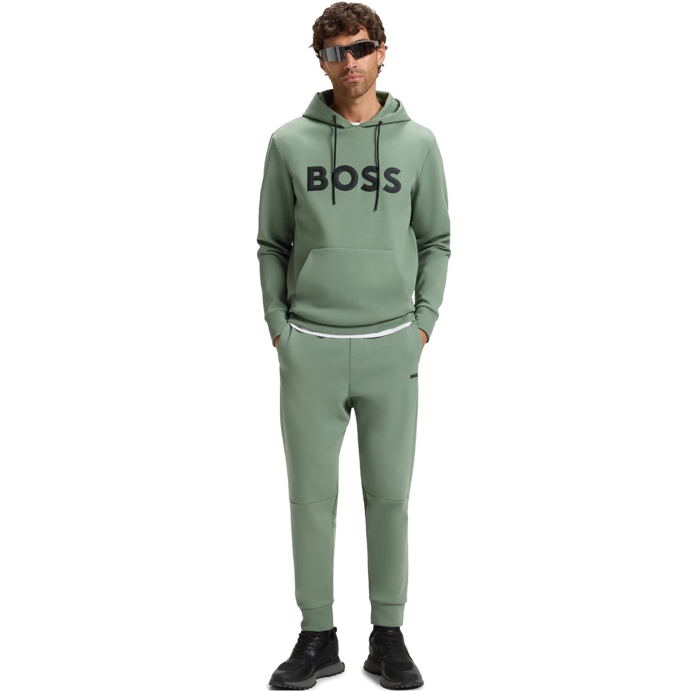 Mikina Boss Open Green 9604702 Mens BOSS GREEN Long Sleeve Hoodie - Performance Fabric with Natural Stretch - 3