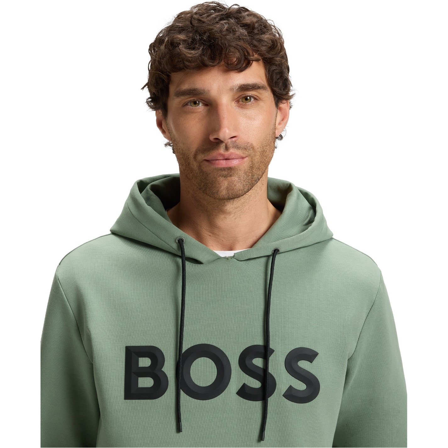 Mikina Boss Open Green 9604702 Mens BOSS GREEN Long Sleeve Hoodie - Performance Fabric with Natural Stretch - 5