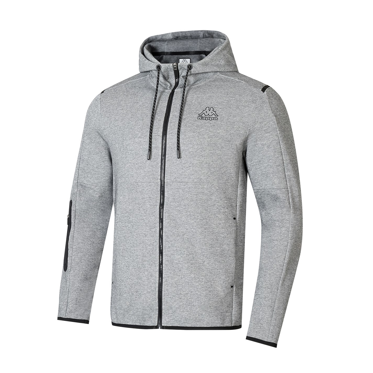 Mikina Kappa Grey Marl 7483531 Tech FL Full Zip Mens Hoody - 2