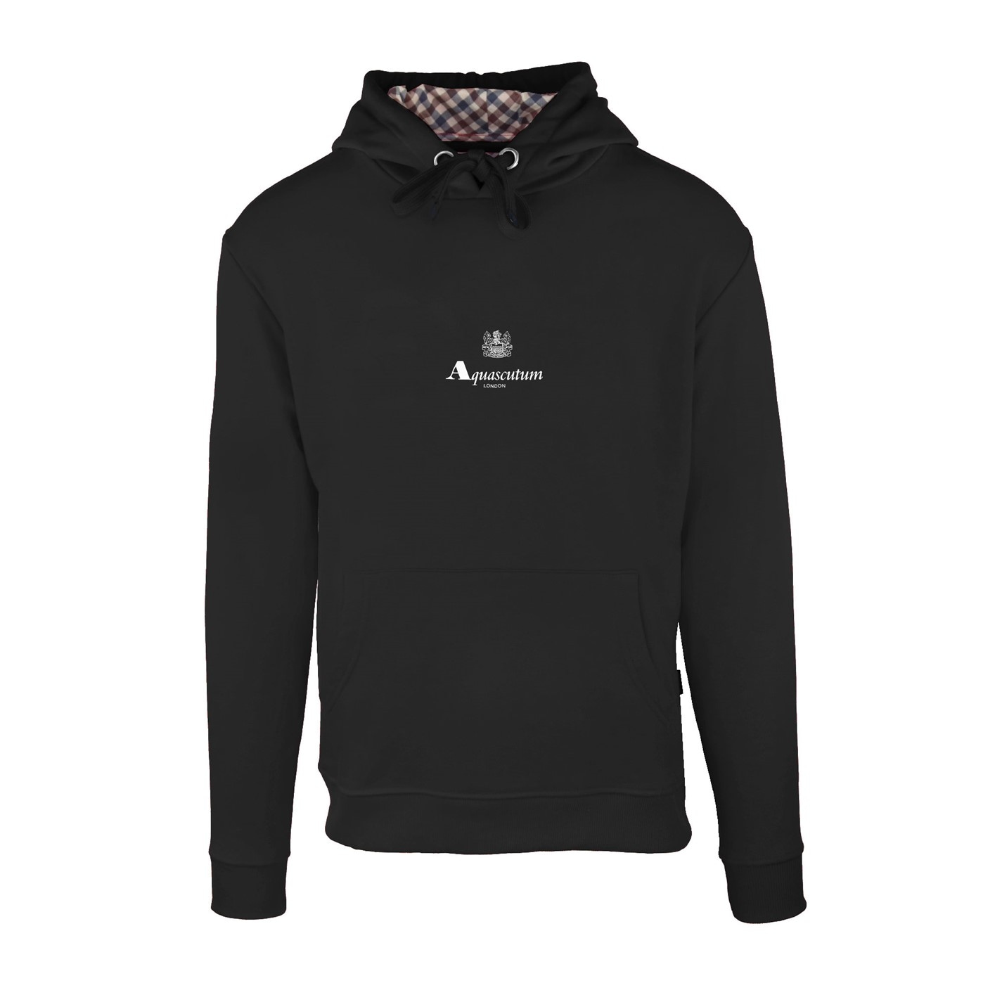 Mikina Aquascutum Black 8225447 Men's Hooded Sweat Pull Over Hoodie - 1