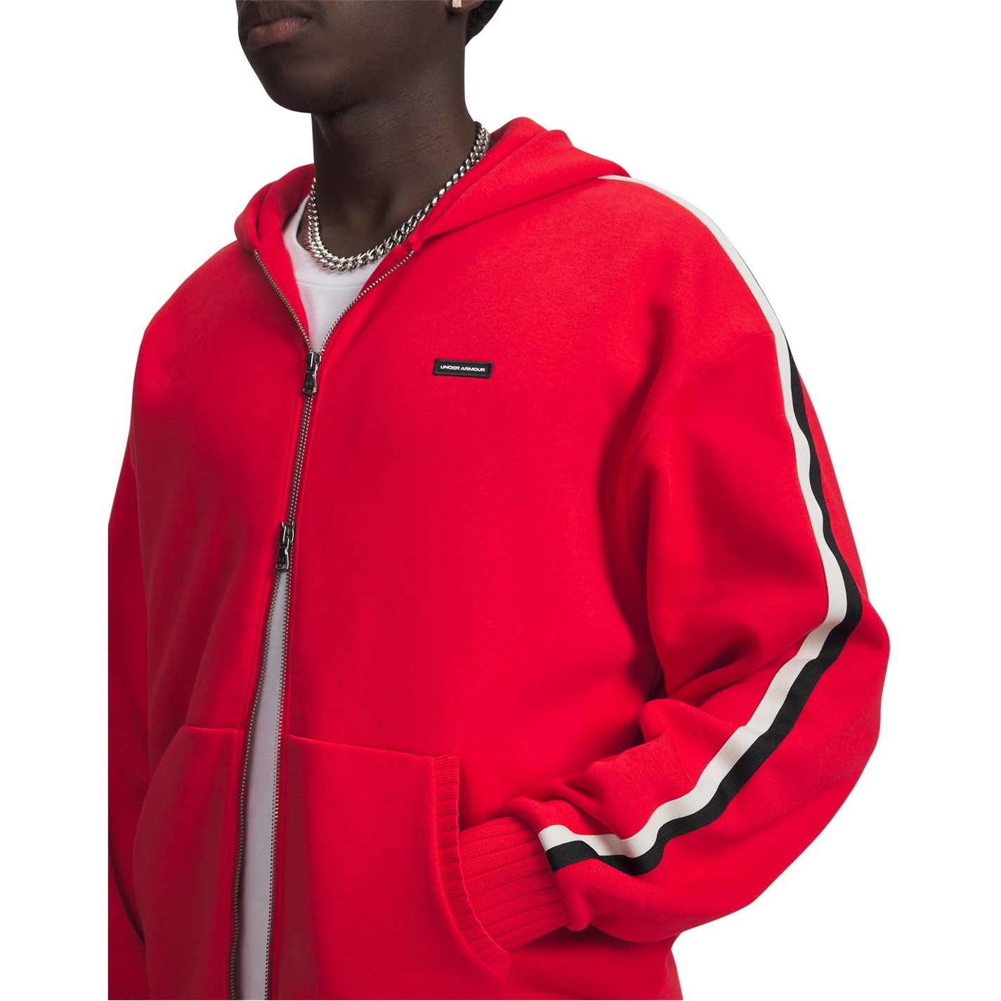 Mikina Under Armour Red 8897413 Men's Icon Heavy Rib Full Zip Hoodie - 3