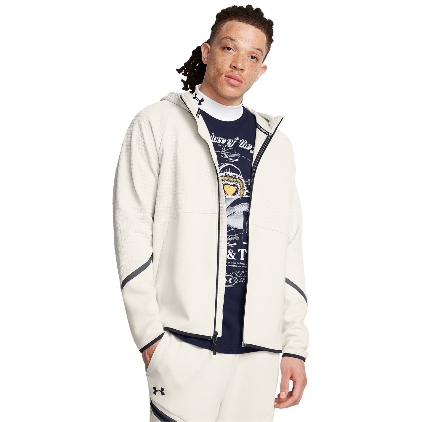 Mikina Under Armour White 8771172 Men's Unstoppable Zip Hoodie - 3