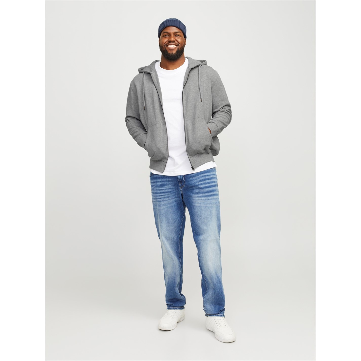 Mikina Jack and Jones Grey Melange 7167342 Men's Zip Sweatshirt Hoodie - 3