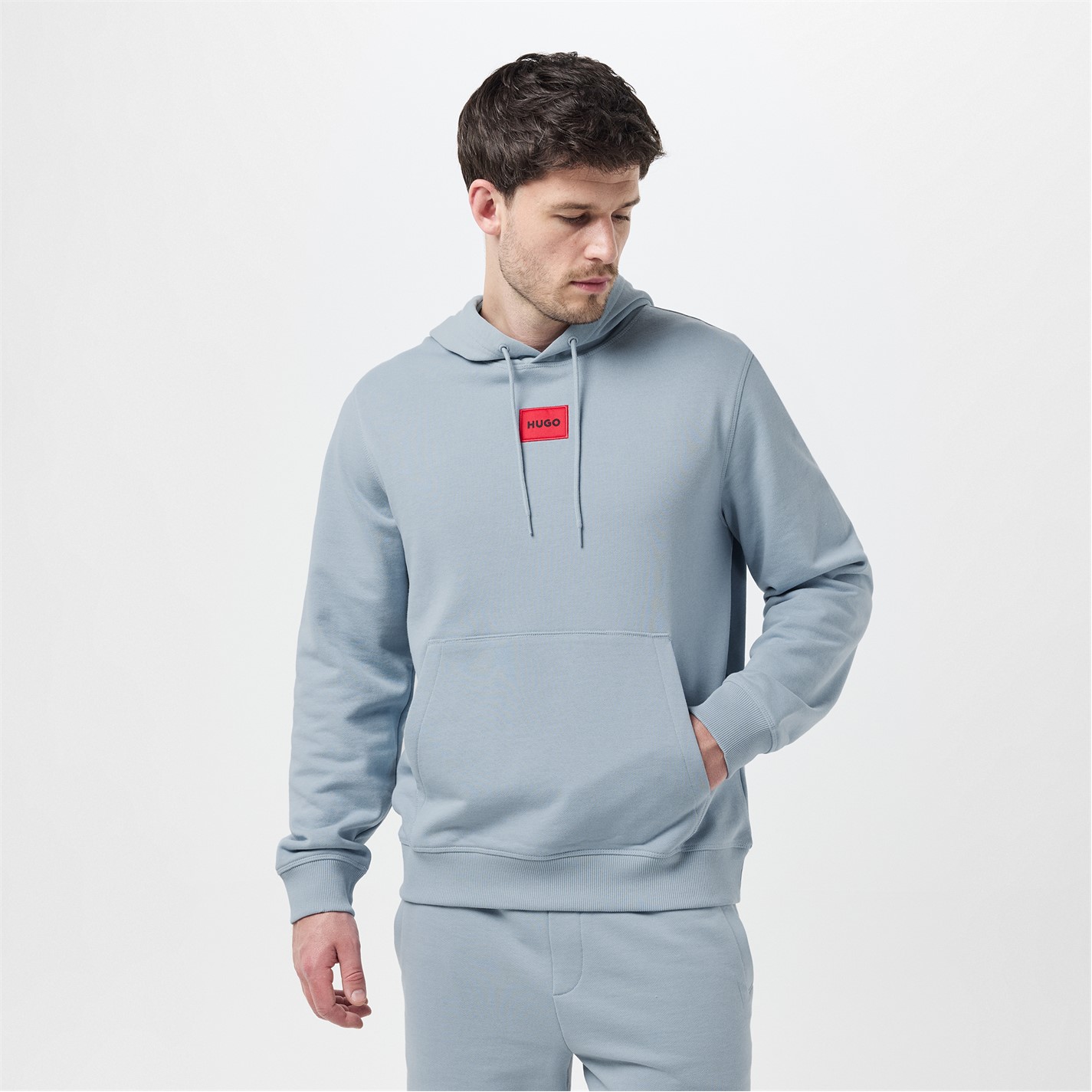 Mikina Hugo Open Blue 483 2094150 Mens HUGO Daratschi Drawstring Hoodie - Contemporary Streetwear Design - 3