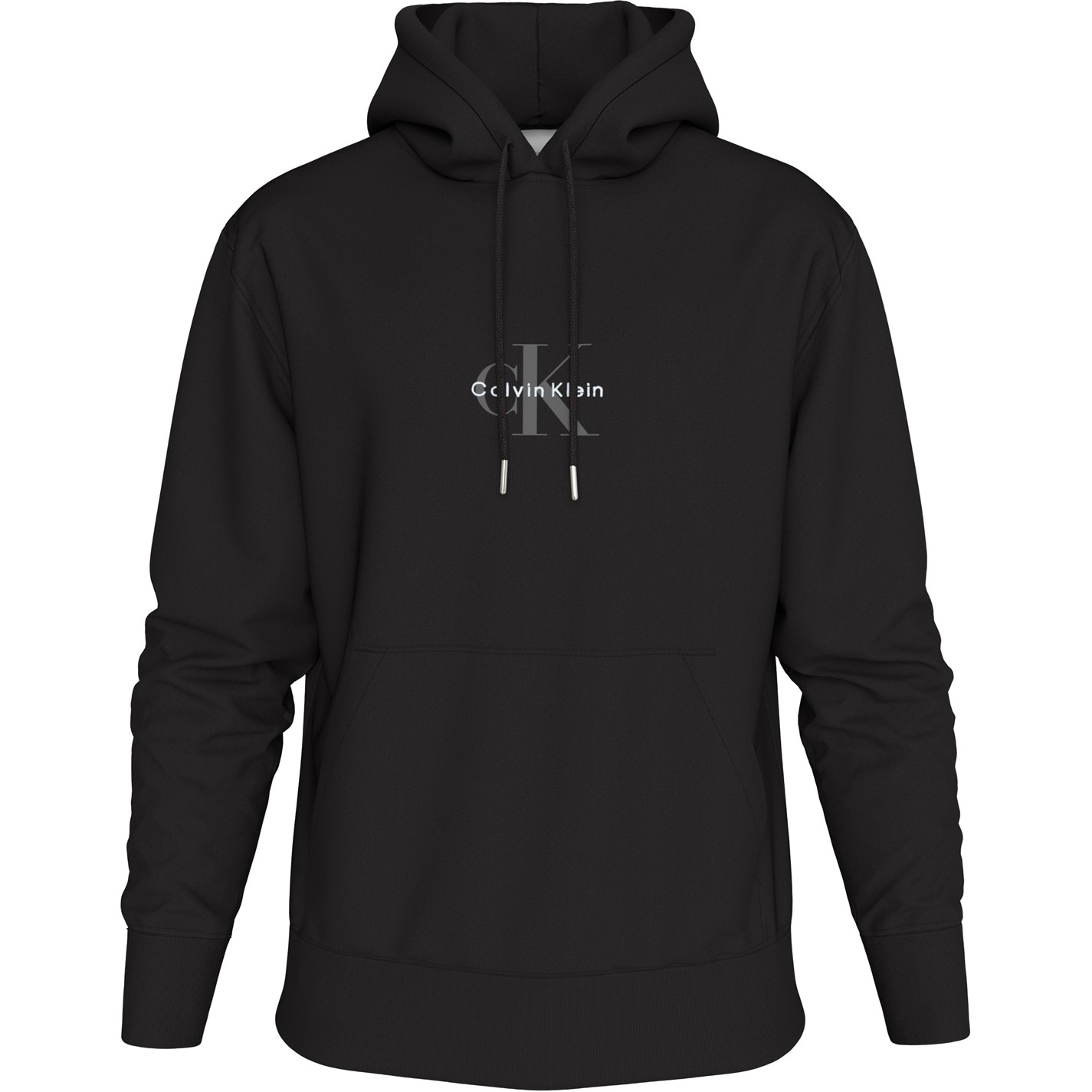 Mikina Calvin Klein Jeans Black 9839868 Men's Monogram Pull Over Hoodie - 1