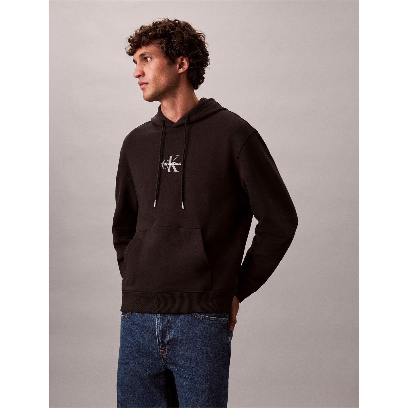 Mikina Calvin Klein Jeans Black 9839868 Men's Monogram Pull Over Hoodie - 4