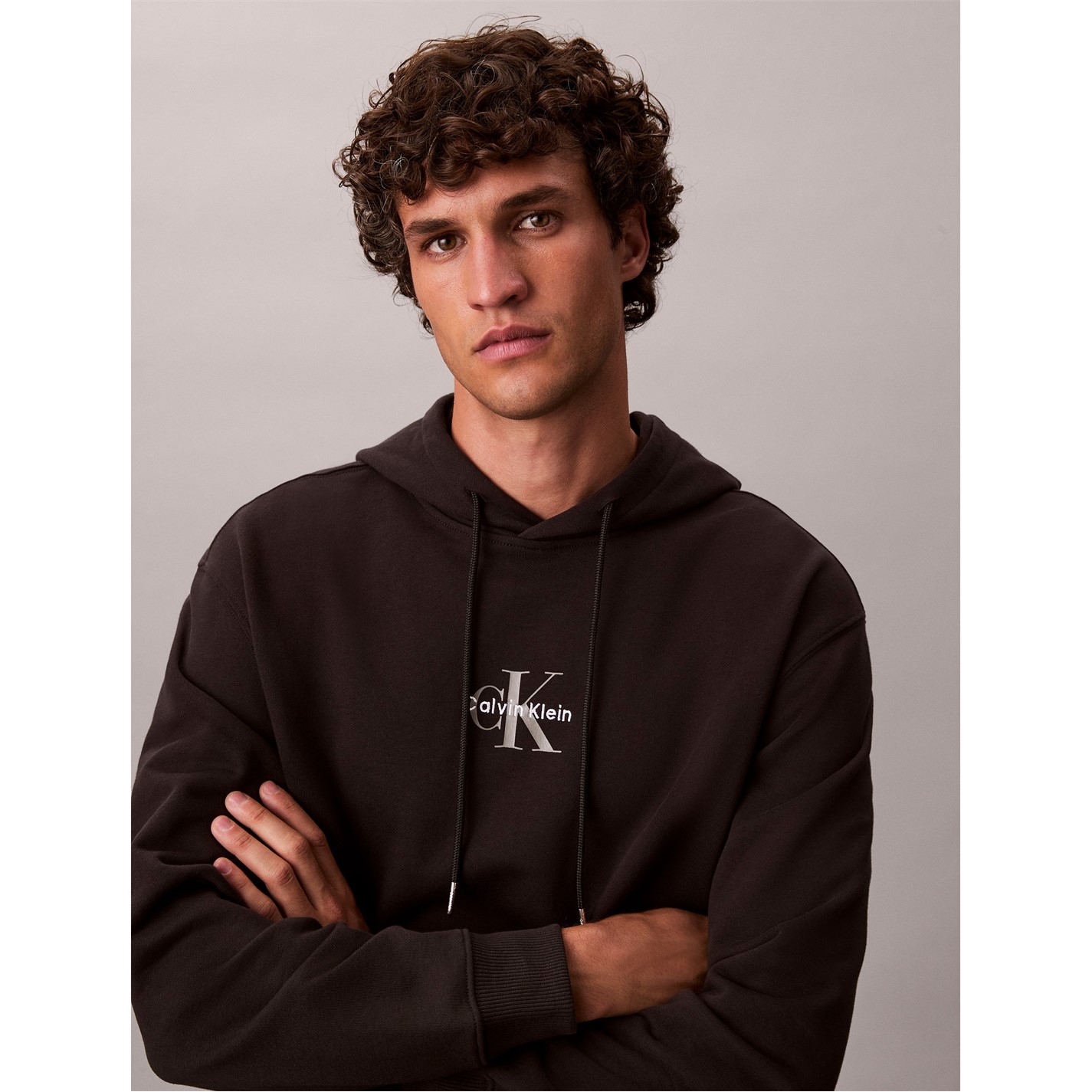 Mikina Calvin Klein Jeans Black 9839868 Men's Monogram Pull Over Hoodie - 5