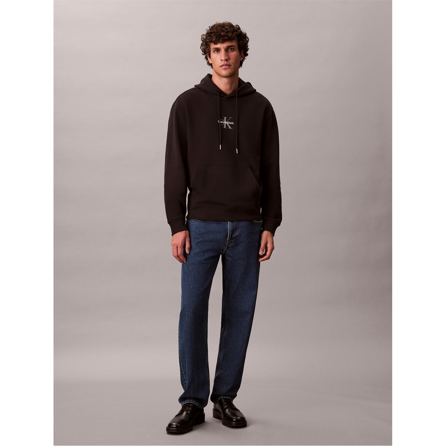 Mikina Calvin Klein Jeans Black 9839868 Men's Monogram Pull Over Hoodie - 6