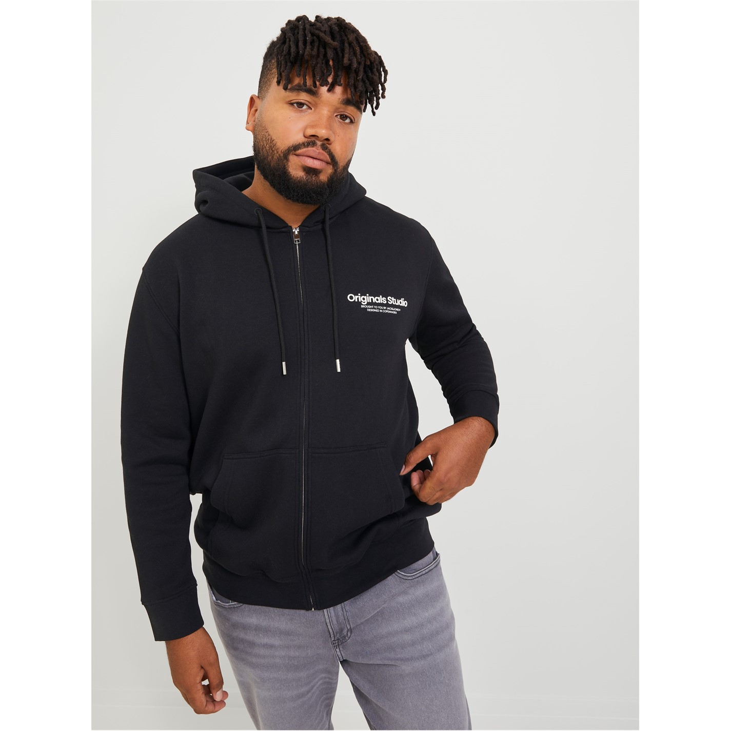 Mikina Jack and Jones Black 7106295 Men's Vest Zip Hoodie - 1