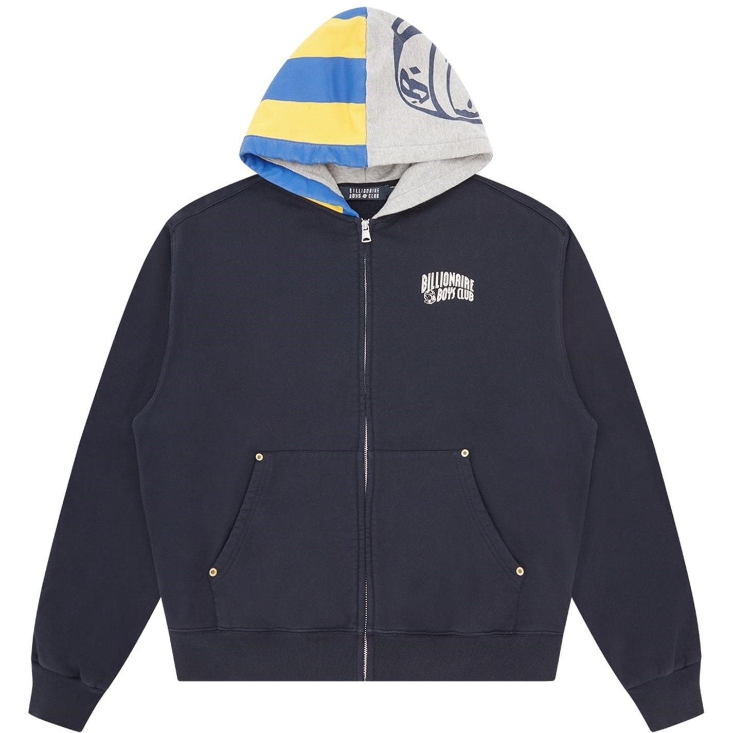 Mikina BILLIONAIRE BOYS CLUB Navy 7498722 Men's Patchwork Pull Over Hoodie - 1