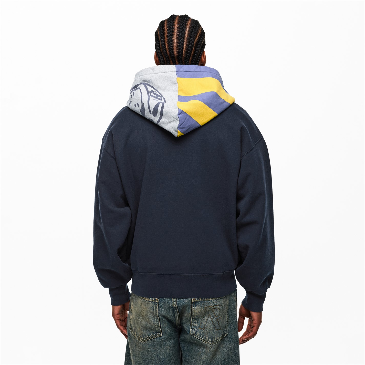 Mikina BILLIONAIRE BOYS CLUB Navy 7498722 Men's Patchwork Pull Over Hoodie - 4