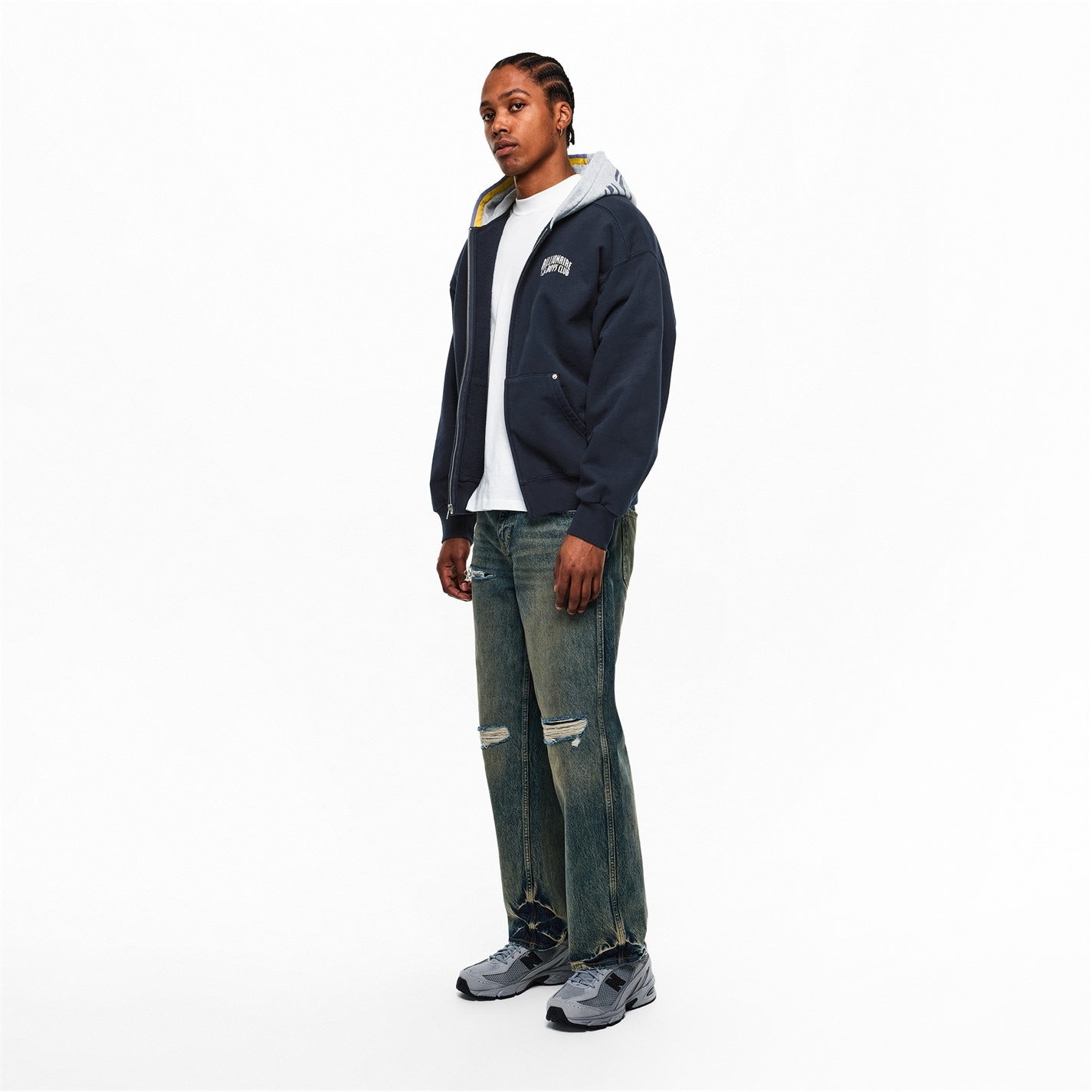 Mikina BILLIONAIRE BOYS CLUB Navy 7498722 Men's Patchwork Pull Over Hoodie - 5