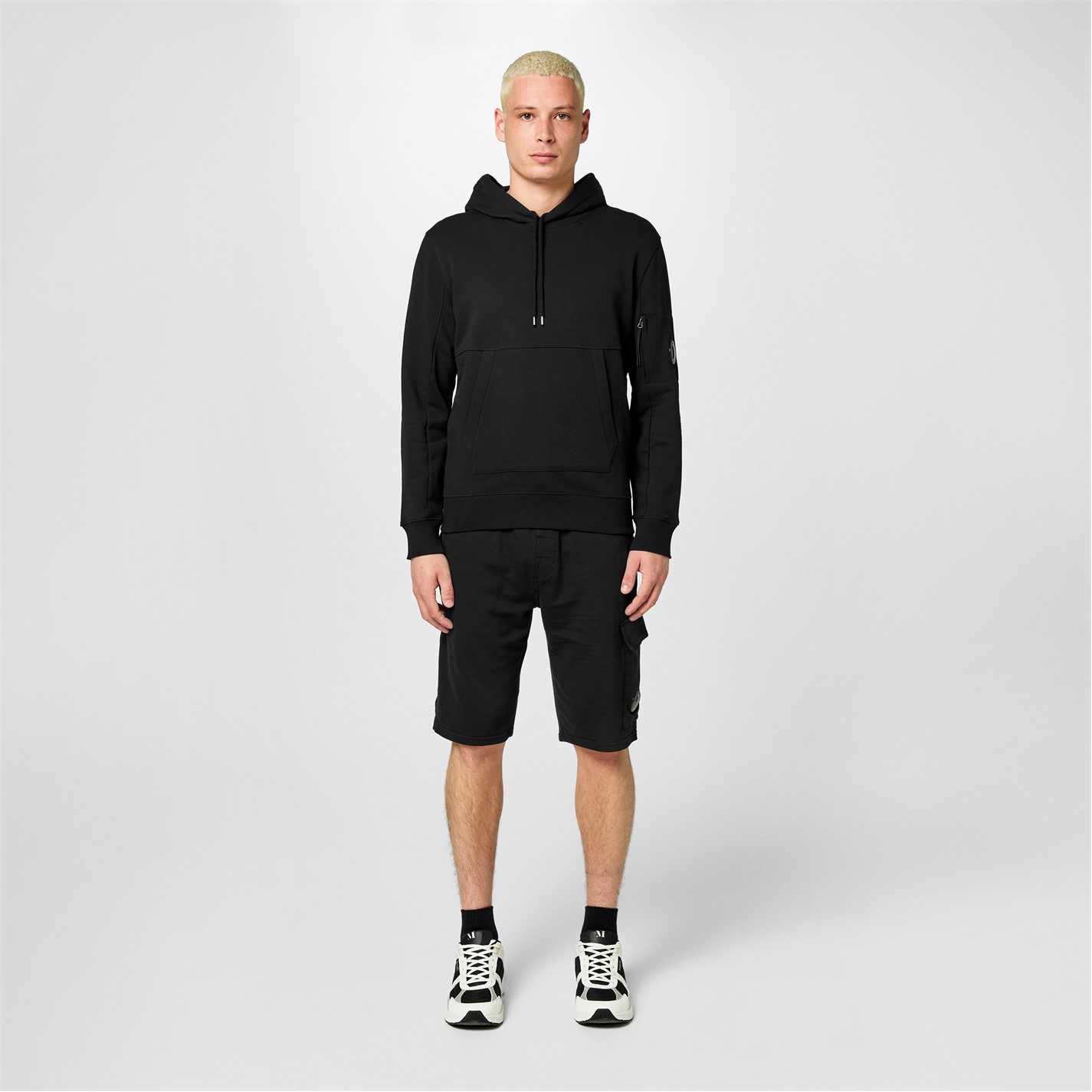 Mikina CP COMPANY Black 342302 Men's Micro Lens Over-the-head Hoodie - 6