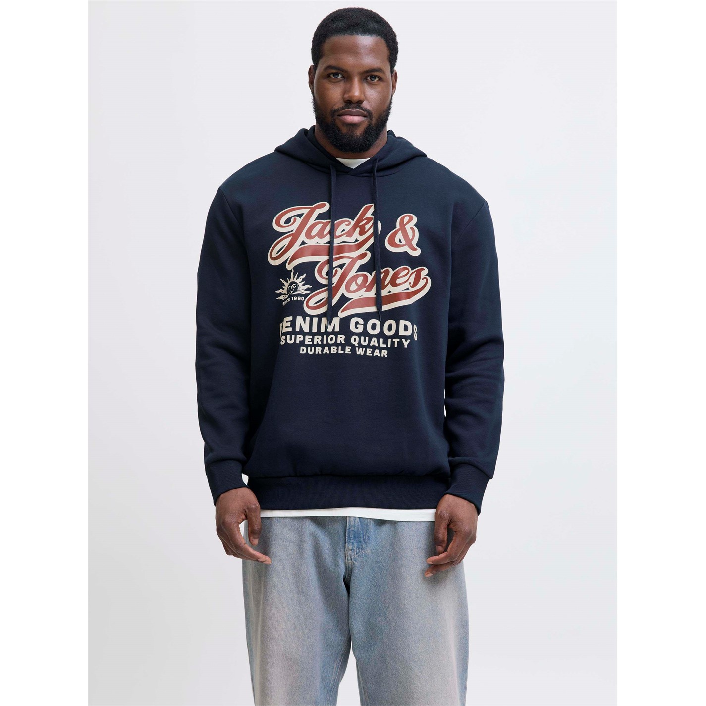 Mikina Jack and Jones Sky Captain 6200833 Jack 2 Colour Hoodie Mens Plus Size - 2