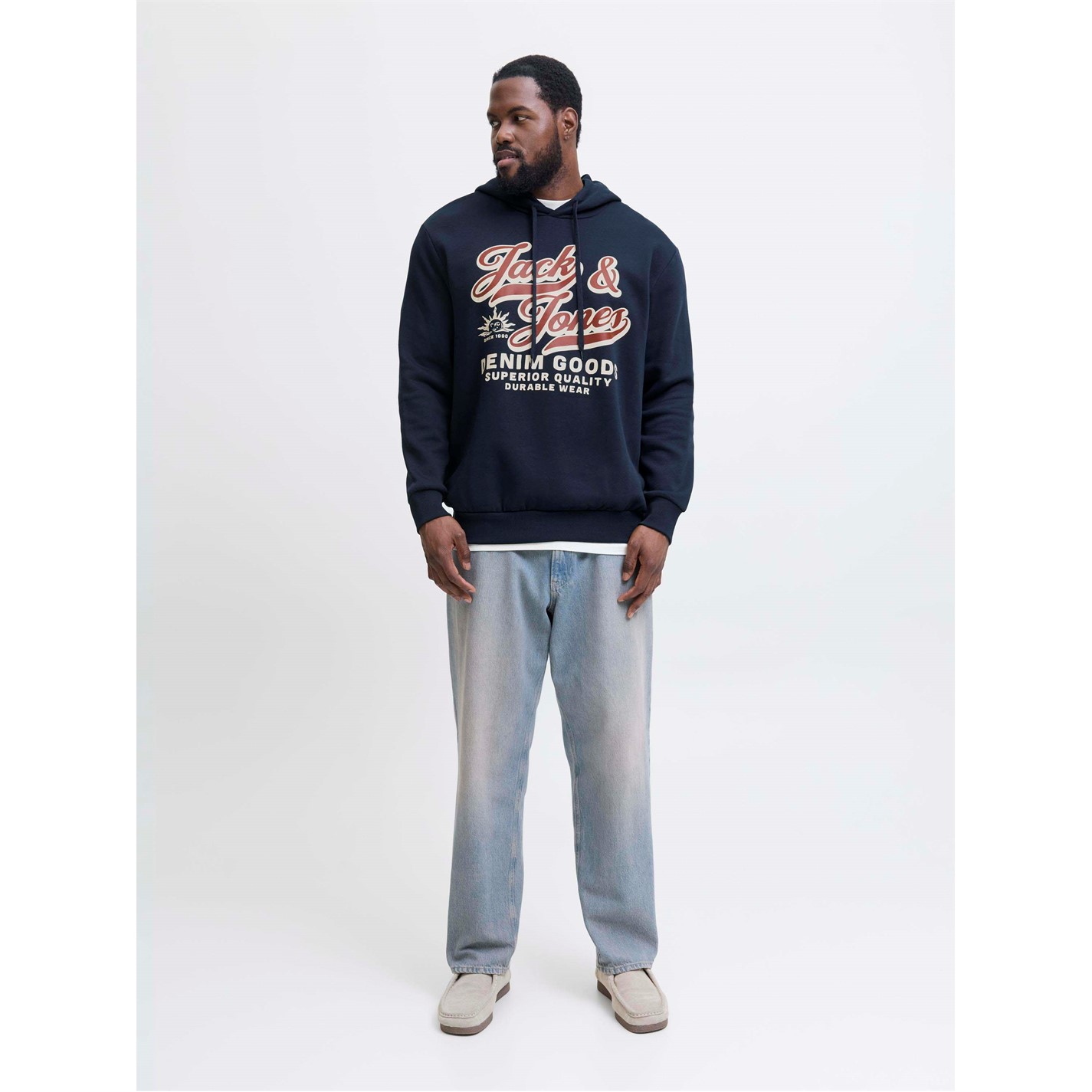 Mikina Jack and Jones Sky Captain 6200833 Jack 2 Colour Hoodie Mens Plus Size - 7