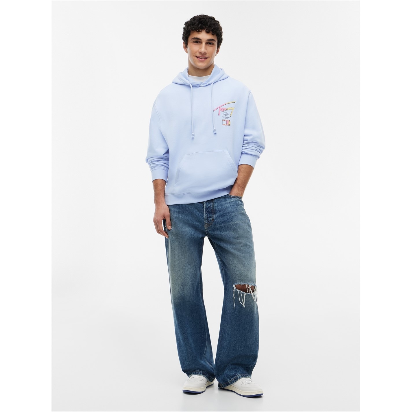 Mikina Tommy Jeans Moonlight Iris 4421657 Men's Overhead Hoodie - 3