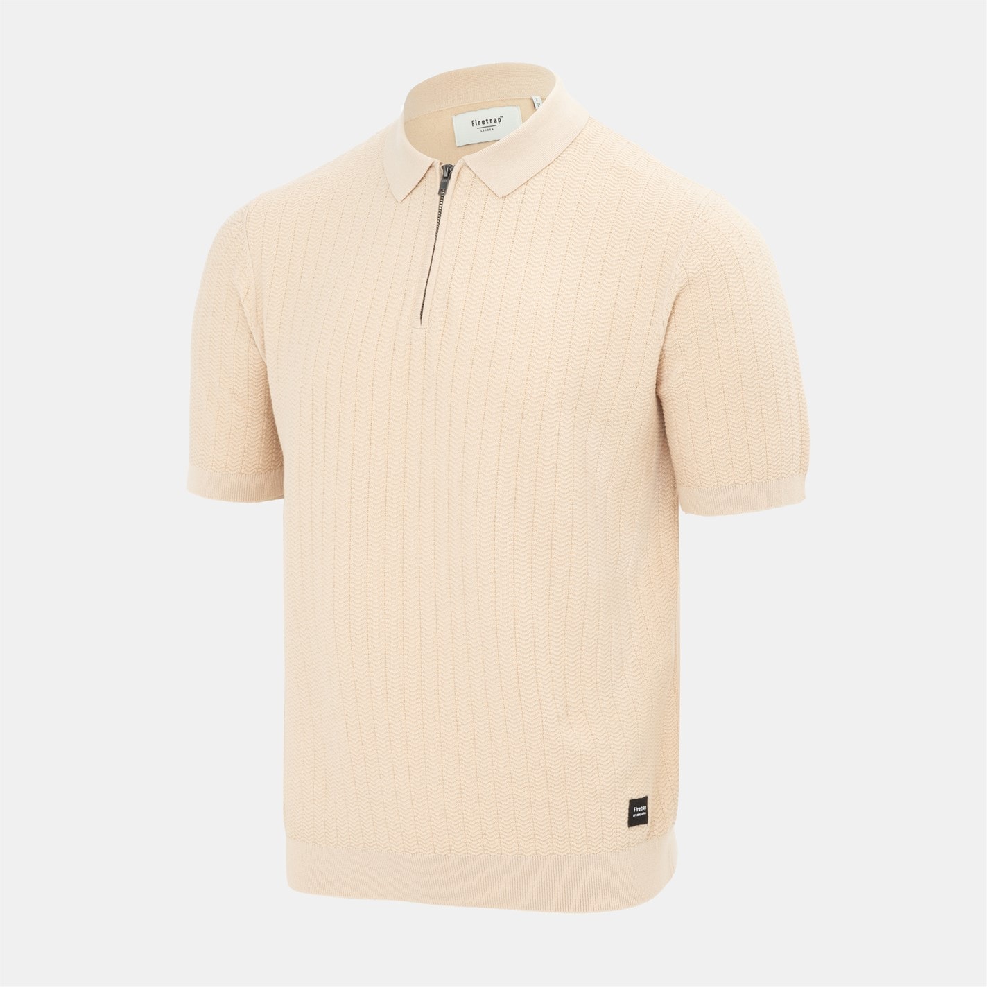 Firetrap quarter Zip Short Sleeve Ribbed Knit Polo - 3