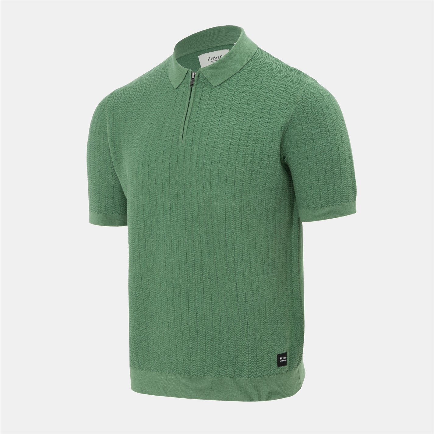 Firetrap quarter Zip Short Sleeve Ribbed Knit Polo - 3