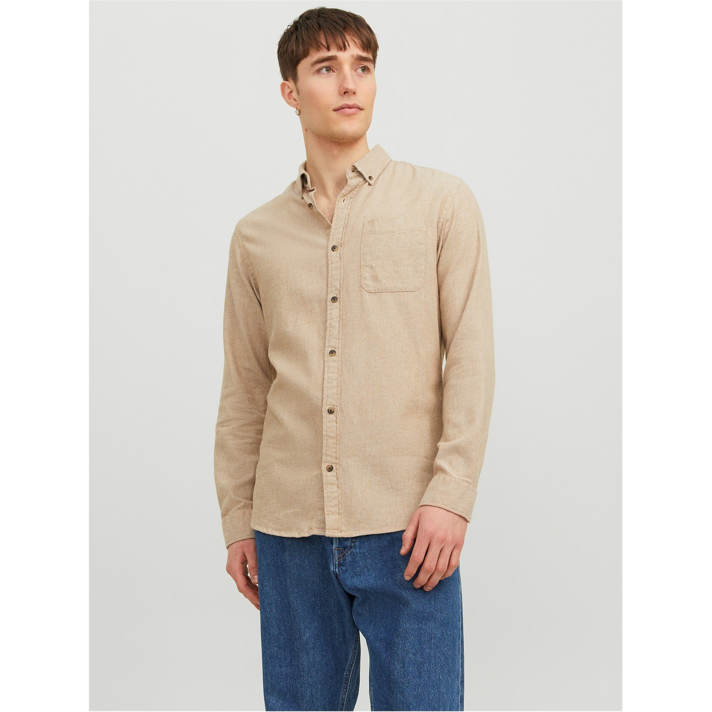 Košeľa Jack and Jones Oatmeal 335117