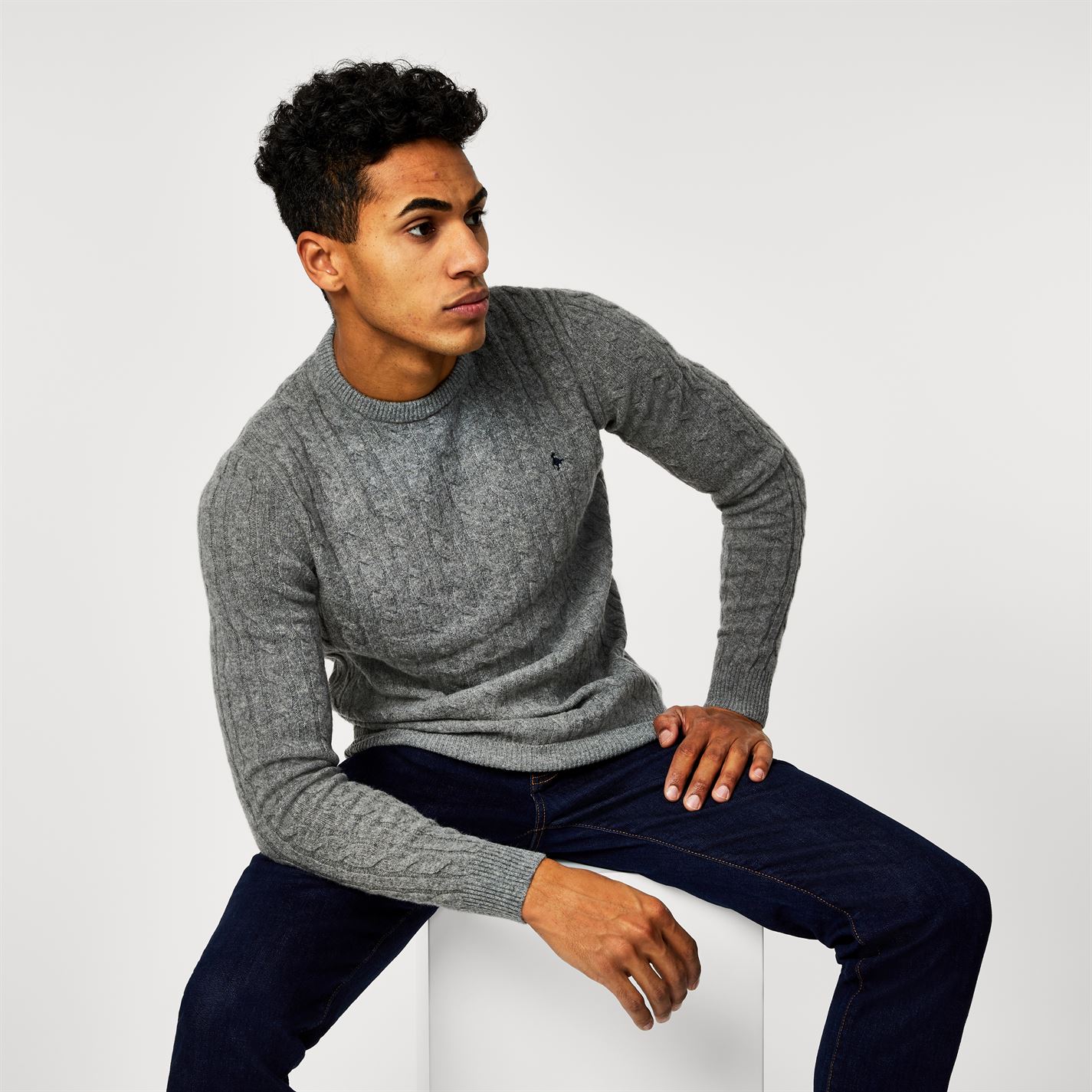 Jack Wills Marlow Merino Wool Blend Cable Knitted Jumper - 6