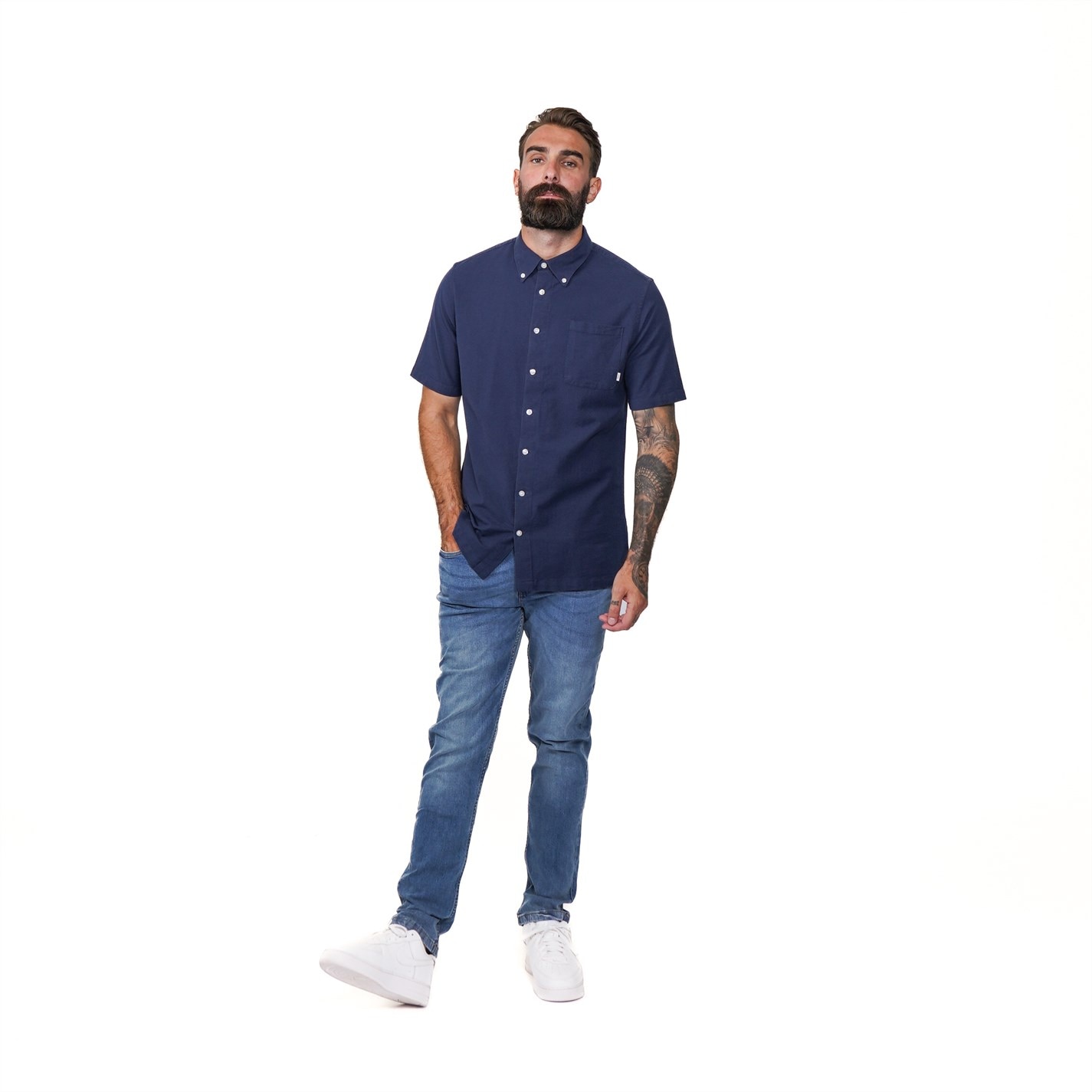 Firetrap Men's Classic Oxford Short Sleeve Shirt - 2