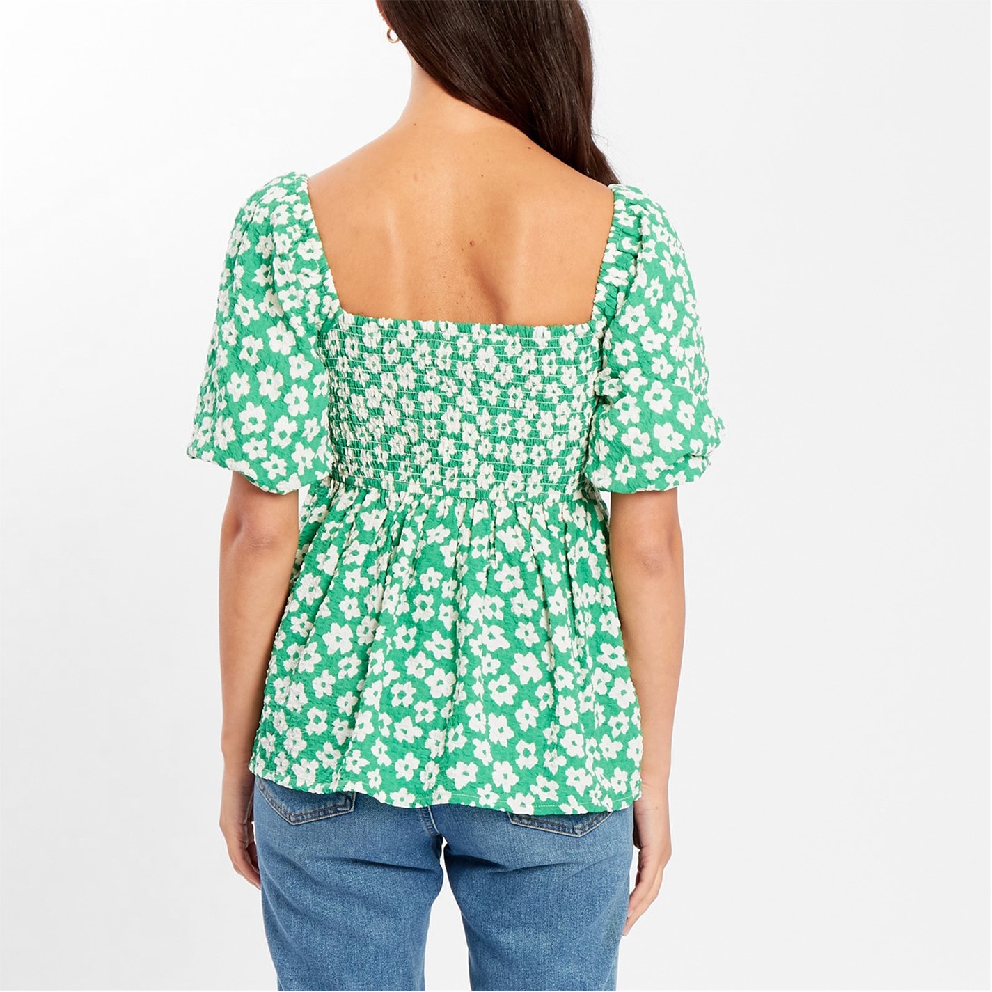 Be You Square Neck Puff Slv Top - 2