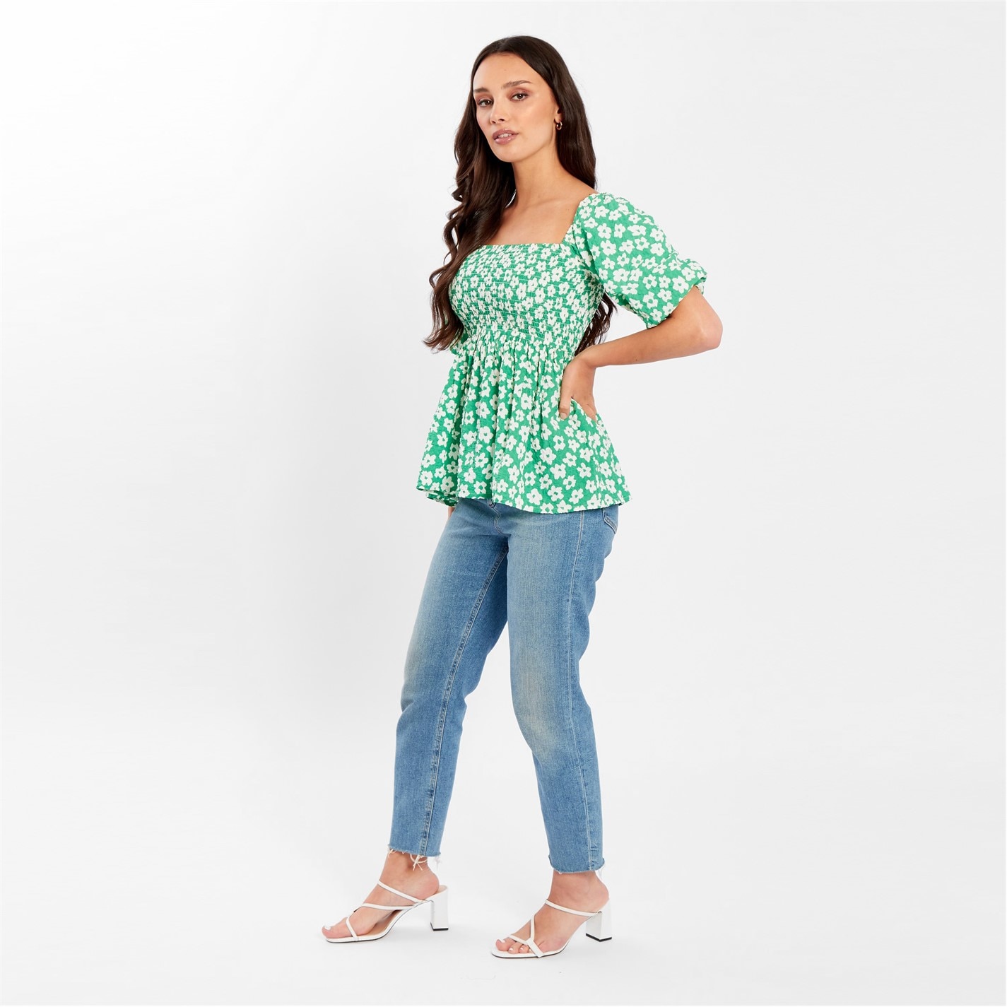 Be You Square Neck Puff Slv Top - 3