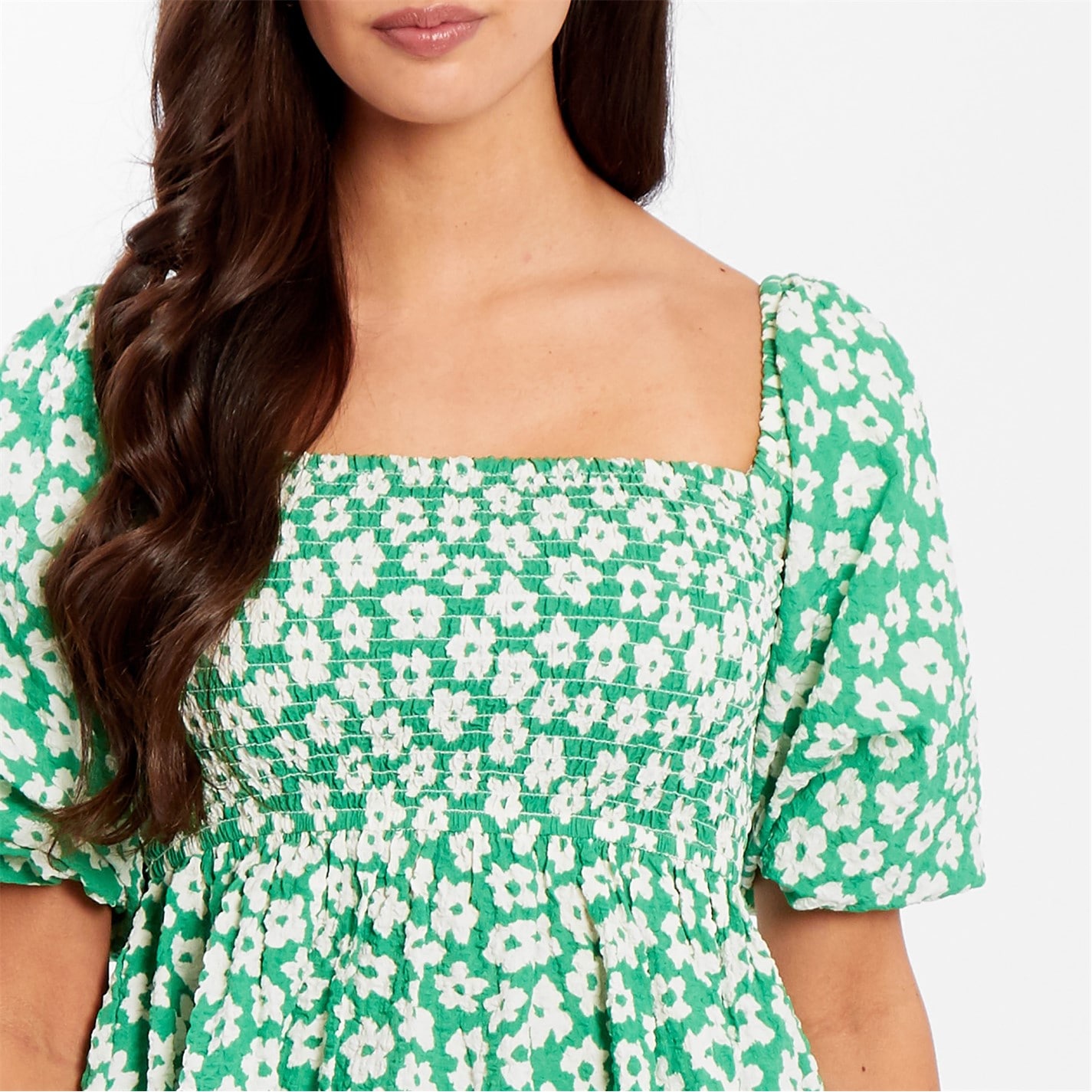 Be You Square Neck Puff Slv Top - 4