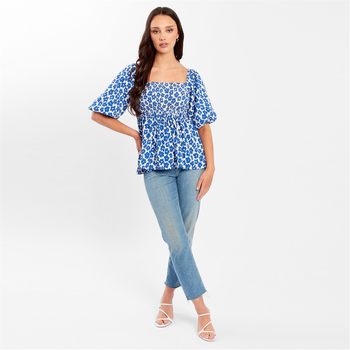 Be You Square Neck Puff Slv Top - 3