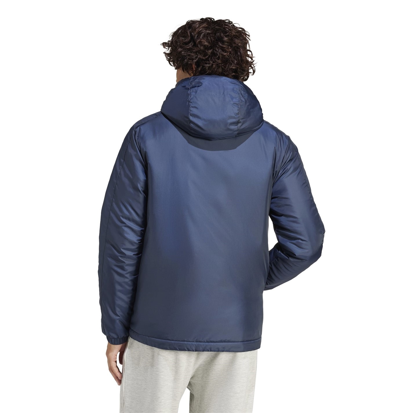 adidas 3 Stripe Essential Hooded Jacket Mens - 3