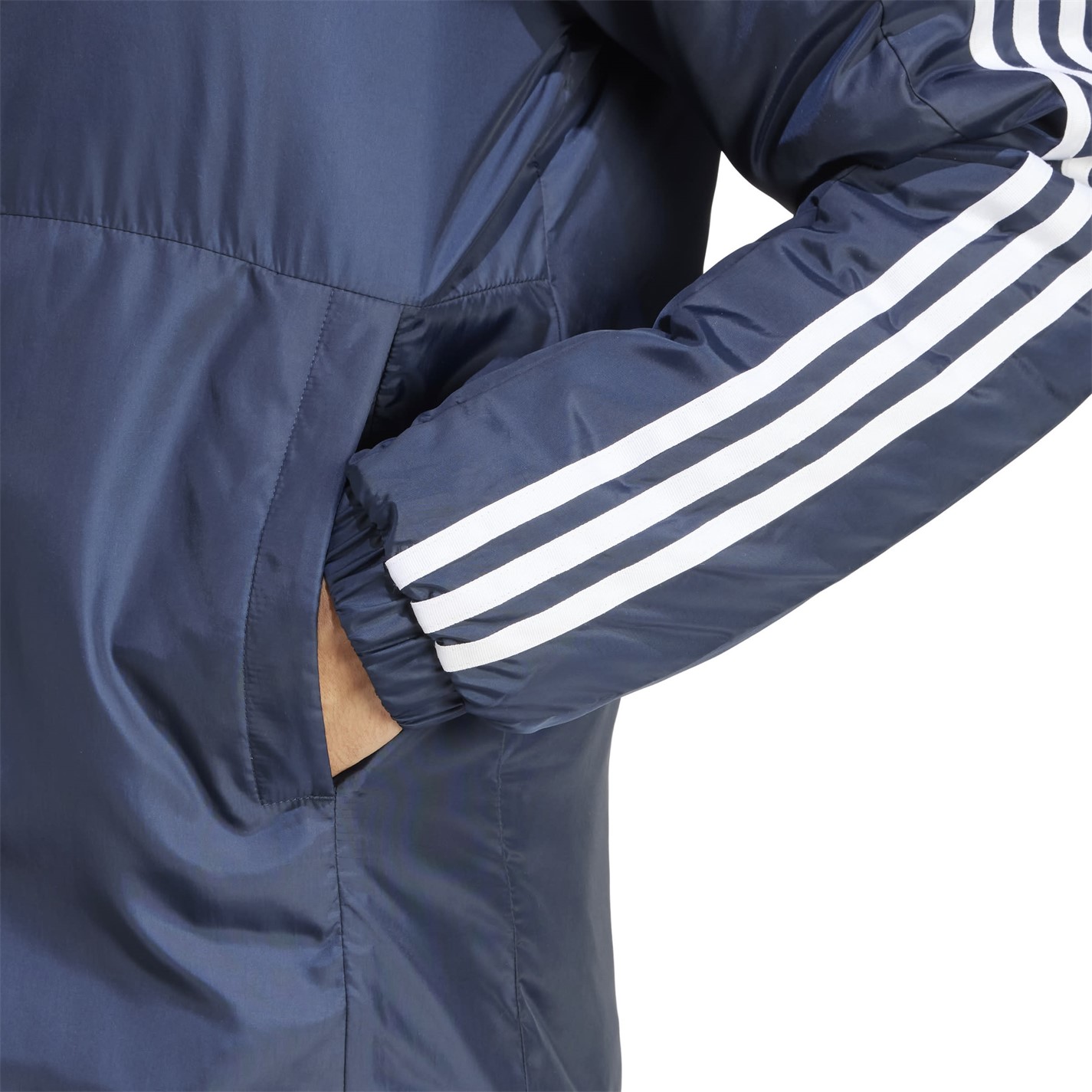 adidas 3 Stripe Essential Hooded Jacket Mens - 6
