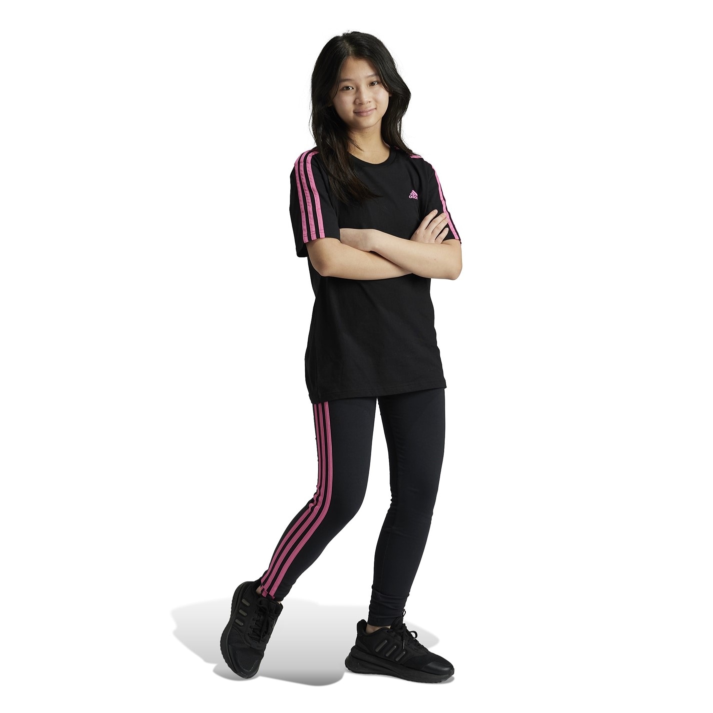 adidas Girls Essentials 3-Stripes Leggings - 2