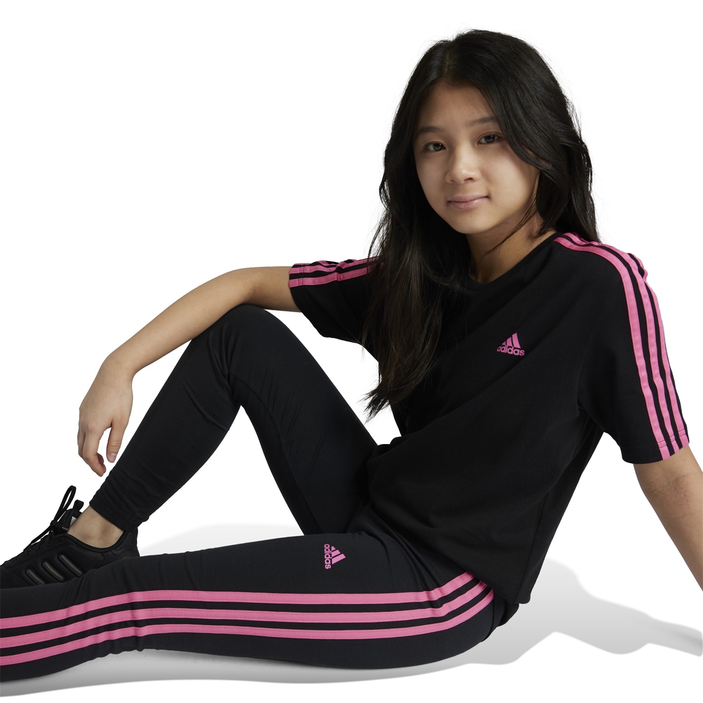 adidas Girls Essentials 3-Stripes Leggings - 5