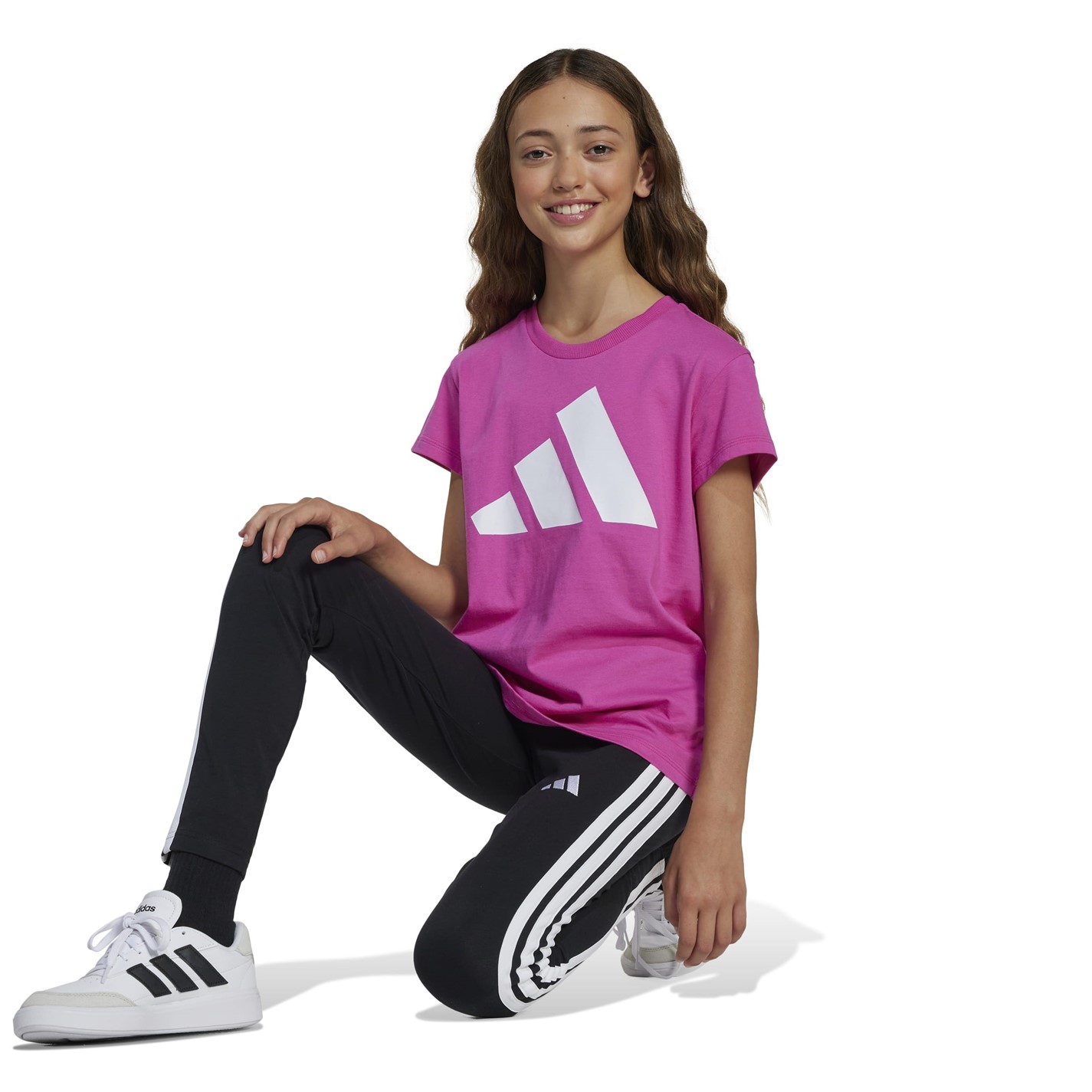 adidas Girls Essentials 3-Stripes Leggings - 4